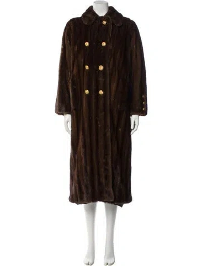 Pre-owned Fur Mink Faux  Coat In Brown