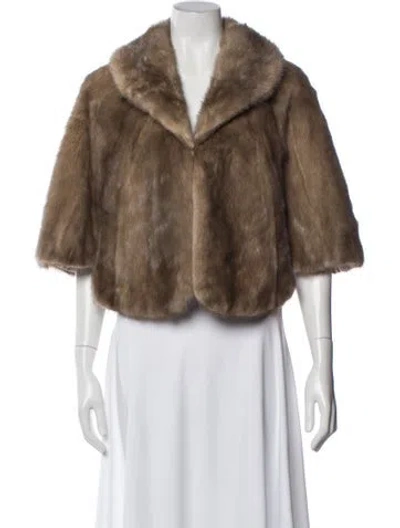 Pre-owned Fur Mink Faux  Coat In Brown