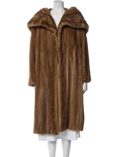Pre-owned Fur Mink Faux  Coat In Brown