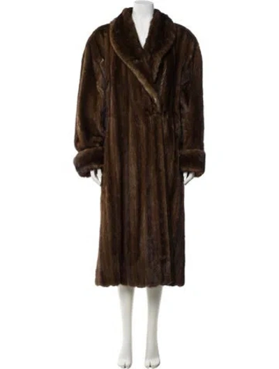 Pre-owned Fur Mink Faux  Coat In Brown