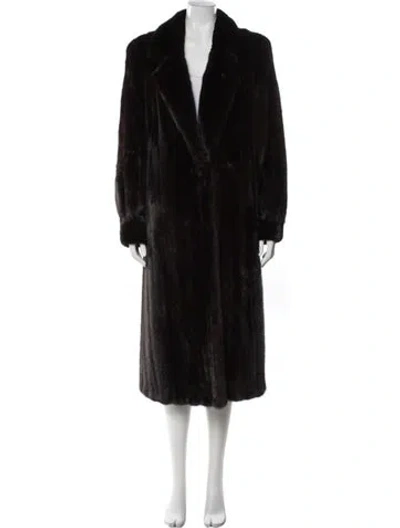 Pre-owned Fur Mink Faux  Coat In Brown