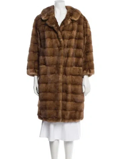 Pre-owned Fur Mink Faux  Coat In Brown