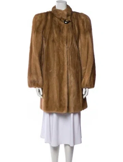 Pre-owned Fur Mink Faux  Coat In Brown