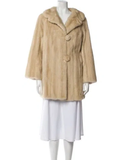 Pre-owned Fur Mink Faux  Coat In Neutral