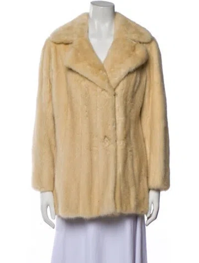 Pre-owned Fur Mink Faux  Coat In Neutral