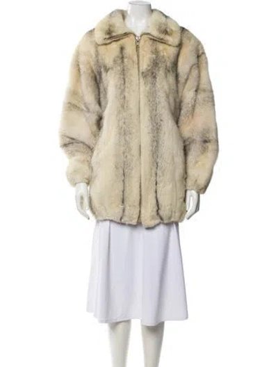 Pre-owned Fur Mink Faux  Coat In Neutral