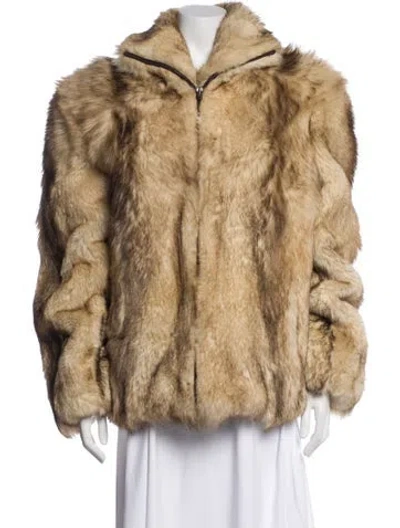 Pre-owned Fur Mink Faux  Coat In Neutral