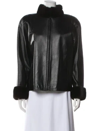 Pre-owned Fur Mink Faux  Jacket In Black