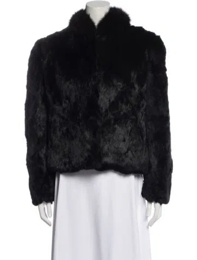 Pre-owned Fur Mink Faux  Jacket In Black