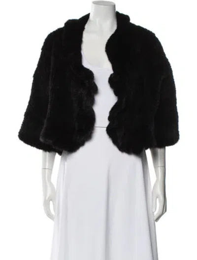 Pre-owned Fur Mink Faux  Jacket In Black
