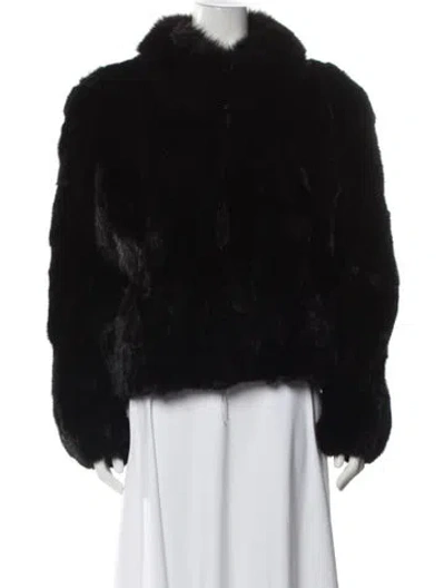 Pre-owned Fur Mink Faux  Jacket In Black