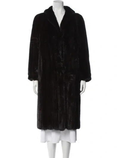 Pre-owned Fur Mink Faux  Jacket In Black