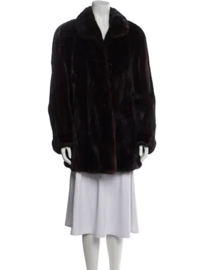 Pre-owned Fur Mink Faux  Jacket In Blue