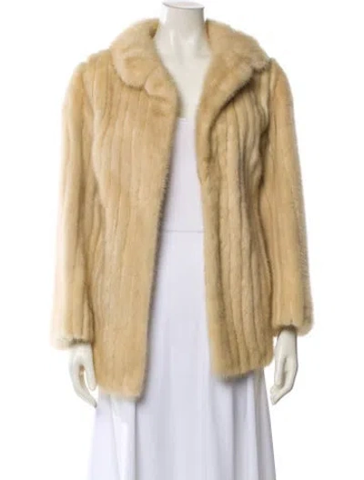 Pre-owned Fur Mink Faux  Jacket In Blue