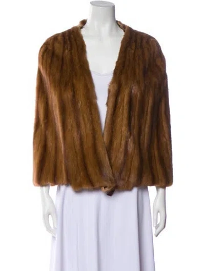 Pre-owned Fur Mink Faux  Jacket In Brown