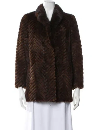 Pre-owned Fur Mink Faux  Jacket In Brown
