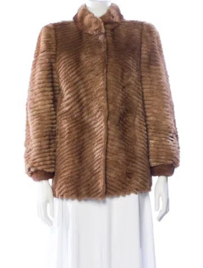 Pre-owned Fur Mink Faux  Jacket In Brown