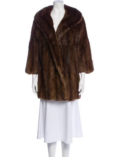 Pre-owned Fur Mink Faux  Jacket In Brown