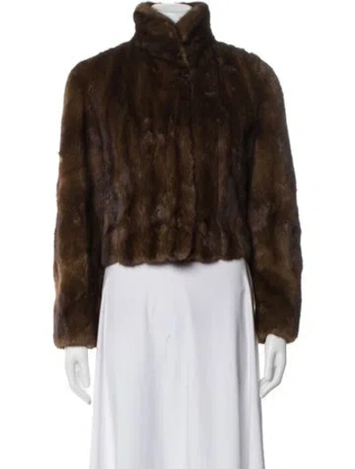Pre-owned Fur Mink Faux  Jacket In Brown