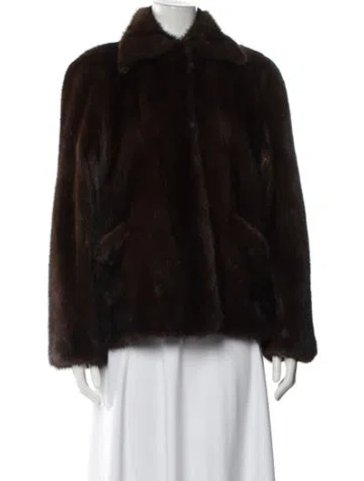 Pre-owned Fur Mink Faux  Jacket In Brown
