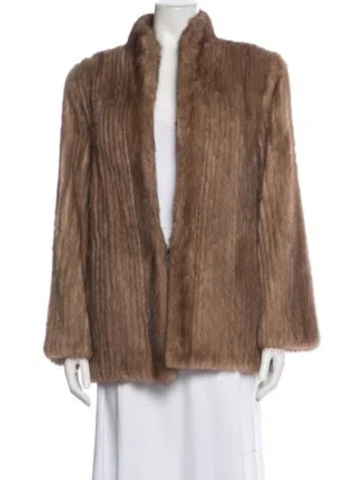 Pre-owned Fur Mink Faux  Jacket In Brown