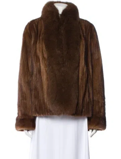 Pre-owned Fur Mink Faux  Jacket In Brown