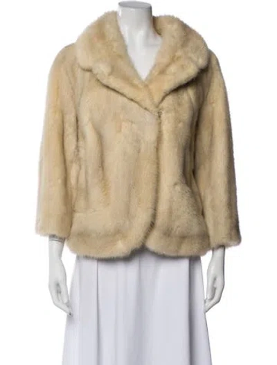 Pre-owned Fur Mink Faux  Jacket In Neutral