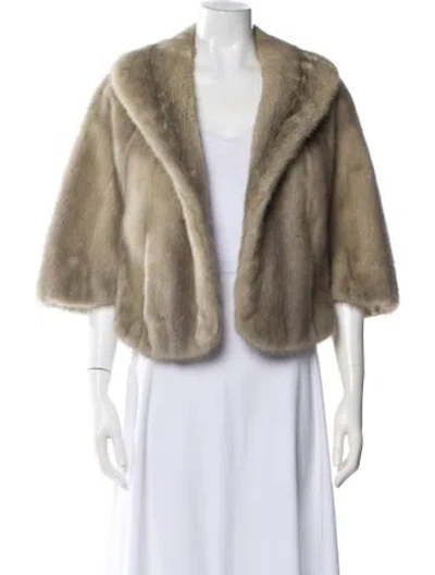 Pre-owned Fur Mink Faux  Jacket In Neutral