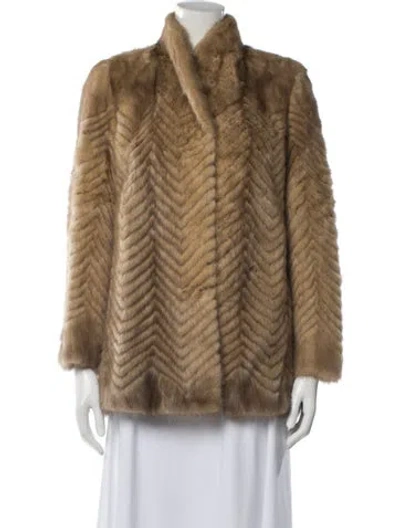 Pre-owned Fur Mink Faux  Jacket In Neutral