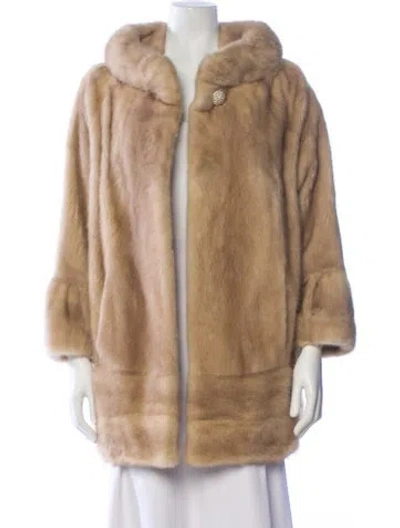 Pre-owned Fur Mink Faux  Jacket In Neutral