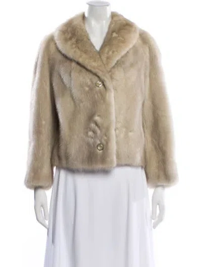 Pre-owned Fur Mink Faux  Jacket In Neutral