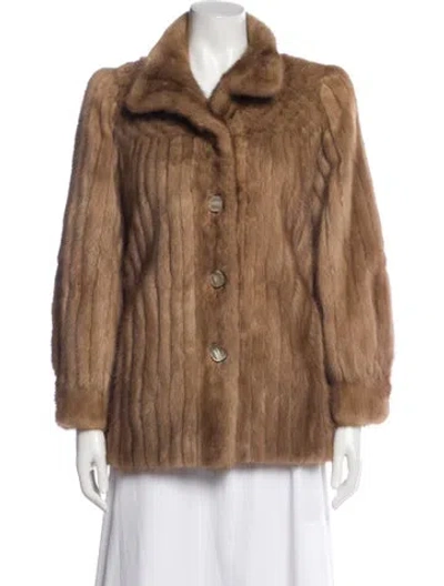 Pre-owned Fur Mink Faux  Jacket In Neutral