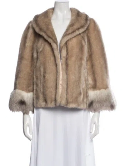 Pre-owned Fur Mink Faux  Jacket In Neutral