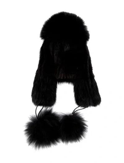 Pre-owned Fur Mink  Beanie In Brown