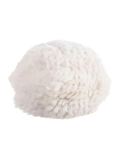 Pre-owned Fur Mink  Beanie In Neutral