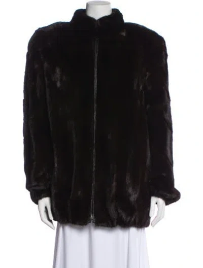 Pre-owned Fur Mink  Coat In Black