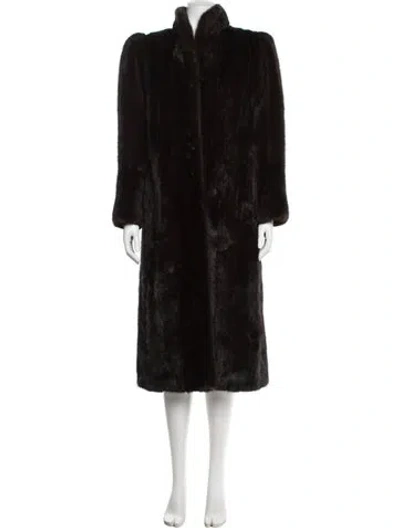 Pre-owned Fur Mink  Coat In Black