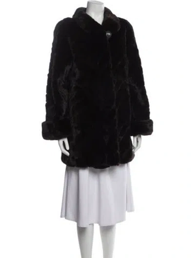 Pre-owned Fur Mink  Coat In Black