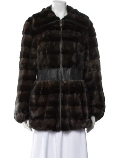 Pre-owned Fur Mink  Coat In Black