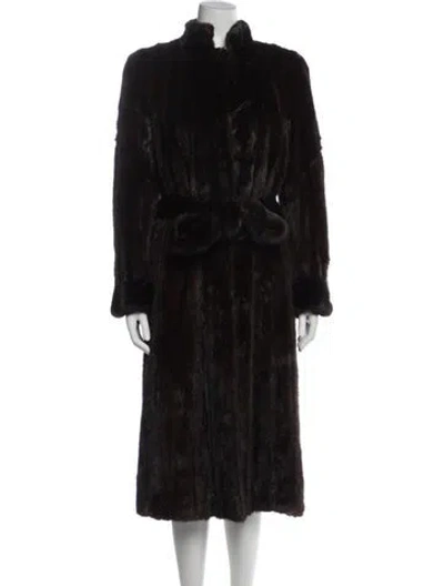Pre-owned Fur Mink  Coat In Black
