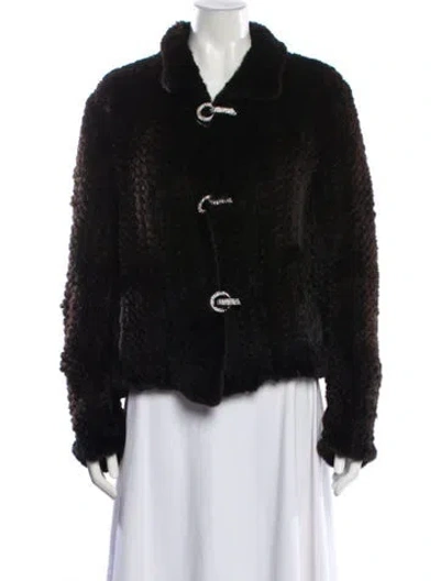 Pre-owned Fur Mink  Coat In Black