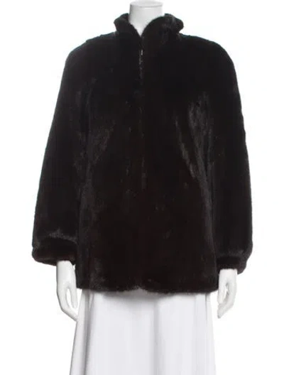 Pre-owned Fur Mink  Coat In Black