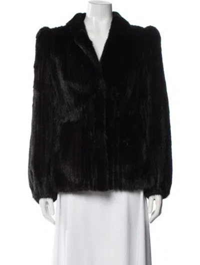Pre-owned Fur Mink  Coat In Black