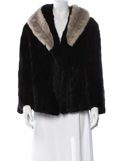 Pre-owned Fur Mink  Coat In Black