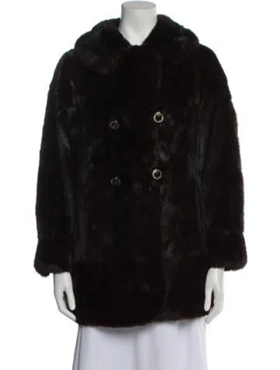 Pre-owned Fur Mink  Coat In Black