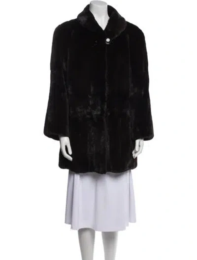 Pre-owned Fur Mink  Coat In Black