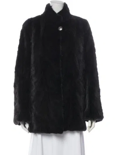 Pre-owned Fur Mink  Coat In Black