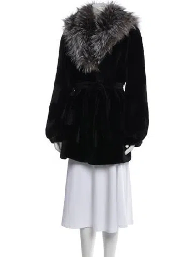 Pre-owned Fur Mink  Coat In Black