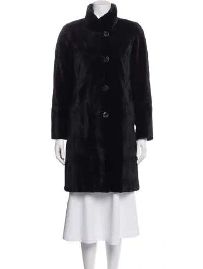 Pre-owned Fur Mink  Coat In Black