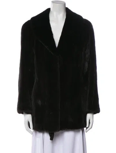Pre-owned Fur Mink  Coat In Black